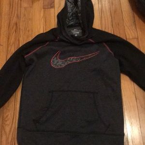 NIKE gray and pink logo therma-fit sweatshirt